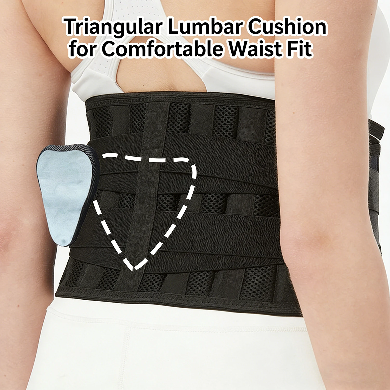 

Спортивные подтяжки для облегчения боли в пояснице с 6-стойками, дышащая поддержка спины для работы, противоскользящий поясничный поддерживающий пояс