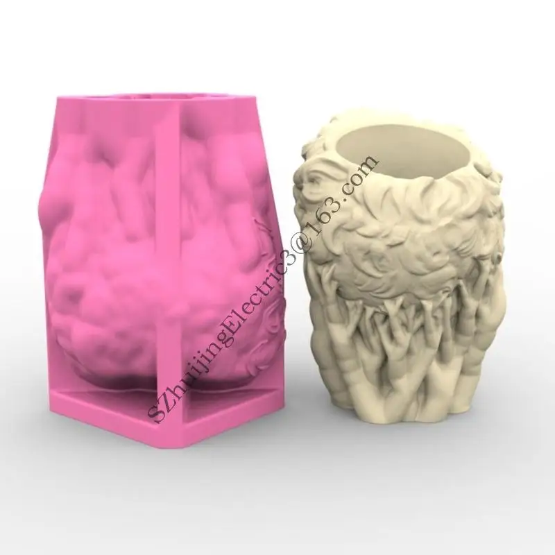 Elegant Planter Molding Tool Heat Resistant Silicone Mould for Making Plant Container Flower Pot Mold