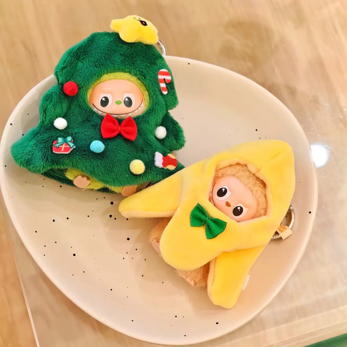 Voor Labubu Accessoires Kleding 4.0 Hartcode Kerstboom Banaan Mini Leuke Set Kerst Mode Verjaardagscadeau Geen Pop