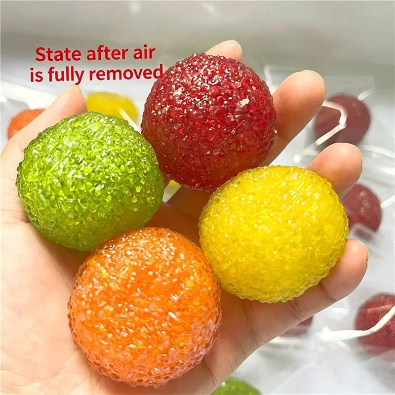 Vaseline Fill Malleable Fidget Sensory Toy Simulation Fruit Squishy Ball Decompression Crunchy ASMR Anxiety Relief ADHD Toy Gift