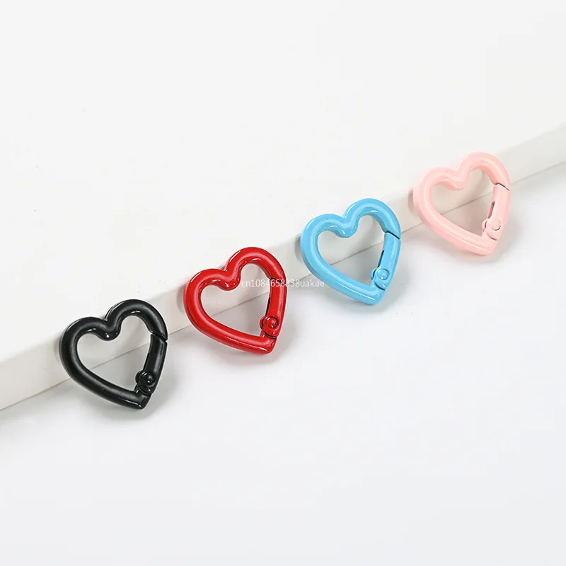 1Pcs 22mm Heart Shaped Carabiner Hook Ring Keychain Keyrings for DIY Jewelry Making Supplies Connector Buckles Accessories image 2