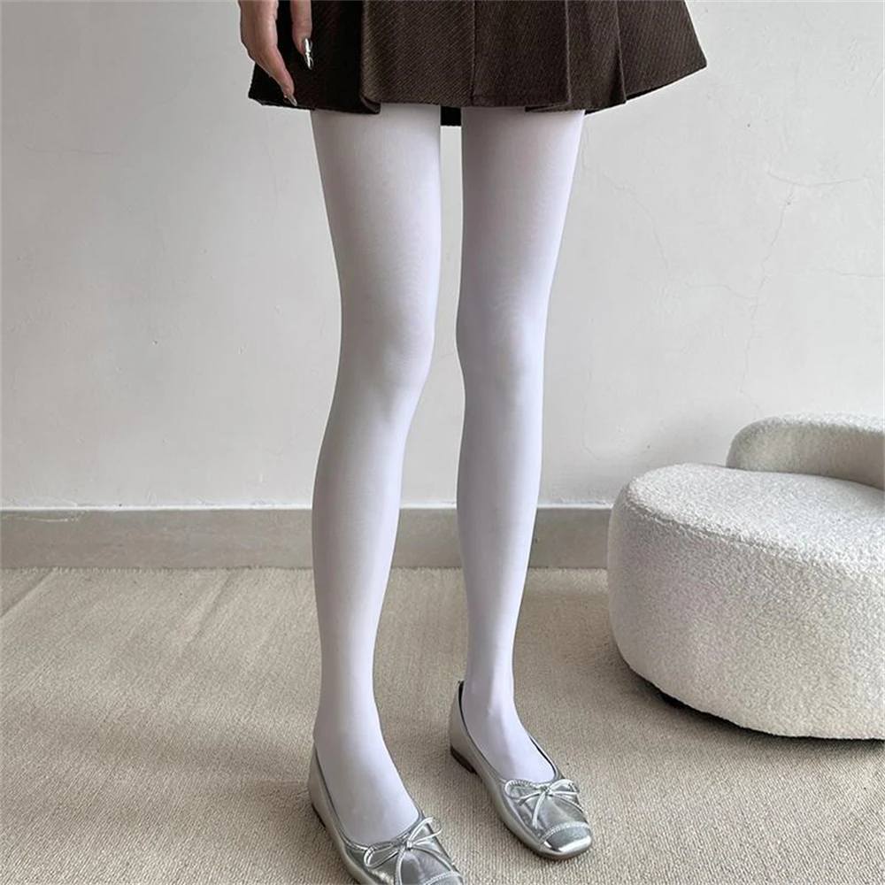 Black Pantyhose Spring Autumn Thin Gray Stockings Women's Solid Color Leggings Ladies Simple Cotton Thigh Tights Long-tube Socks