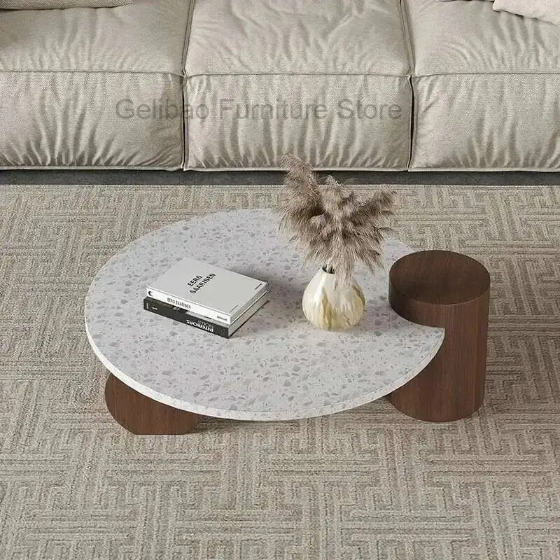 

Japanese Designer Round Coffee Tables Round Luxury Antique Aesthetic Side Table Entryway Creative Table Basse Home Furniture