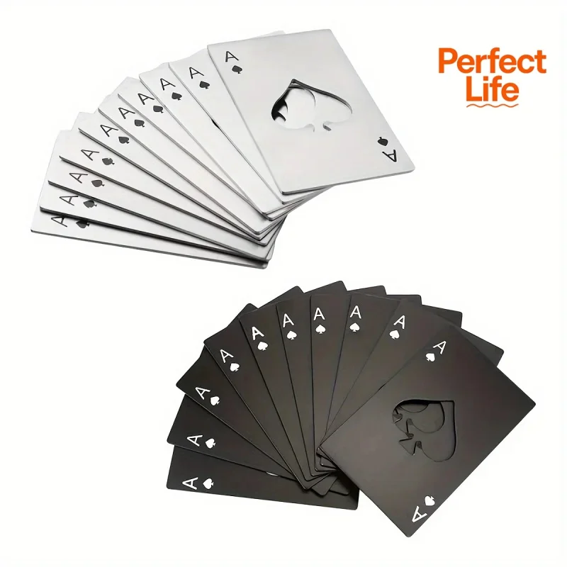 1Pcs Credit Card Bottle Opener Black Peach A Stainless Steel Poker Beer Bottle Picker Opener Creative Pocket Metal Multifunction