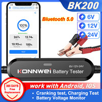 KONNWEI BK100 BK200 6V 12V 24V Bluetooth 5.0 Car Truck Battery Tester waveform Monitor 100-2000 CCA Charging Cranking Test Tools