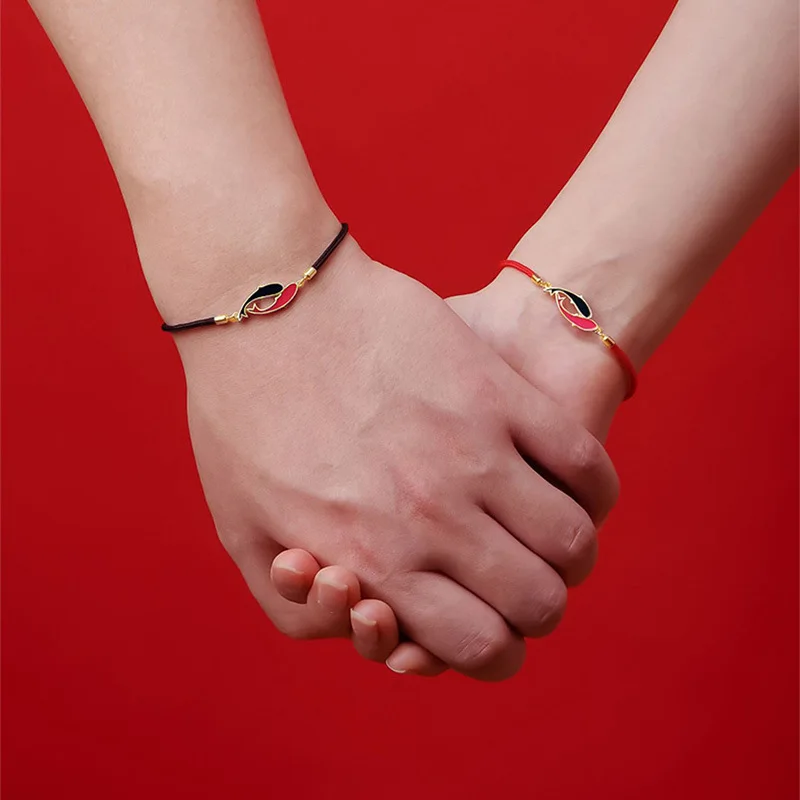 Chinese Style New Couple Koi Red Rope Bracelet for The Rest of Life Has You Red Braided Bracelet Valentine's Day Gift Jewelry