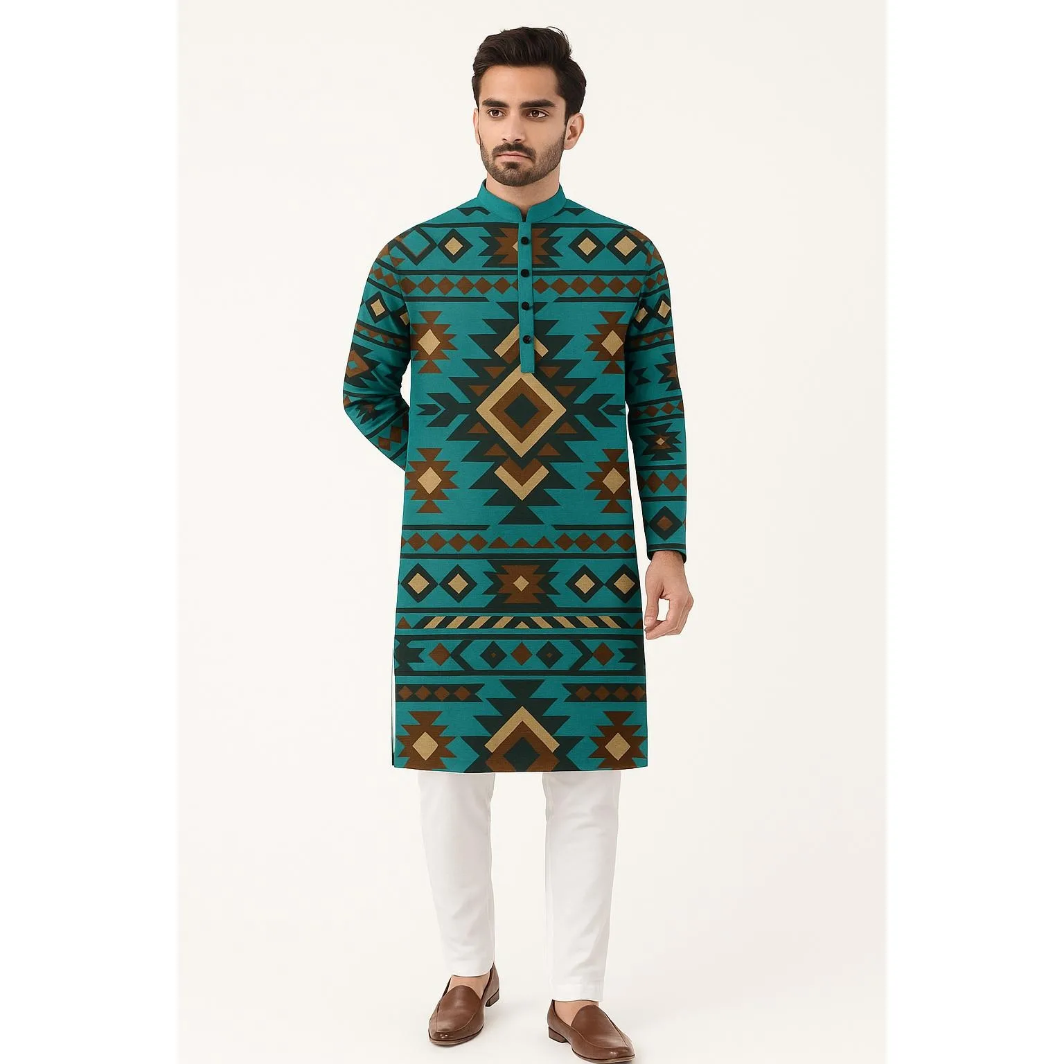 الرجال الإسلامية العربية المرقعة مخطط التطريز عيد مسلم رداء طويل جوبا عبايات فضفاضة غير رسمية 2026 المغرب دبي جلابية #4