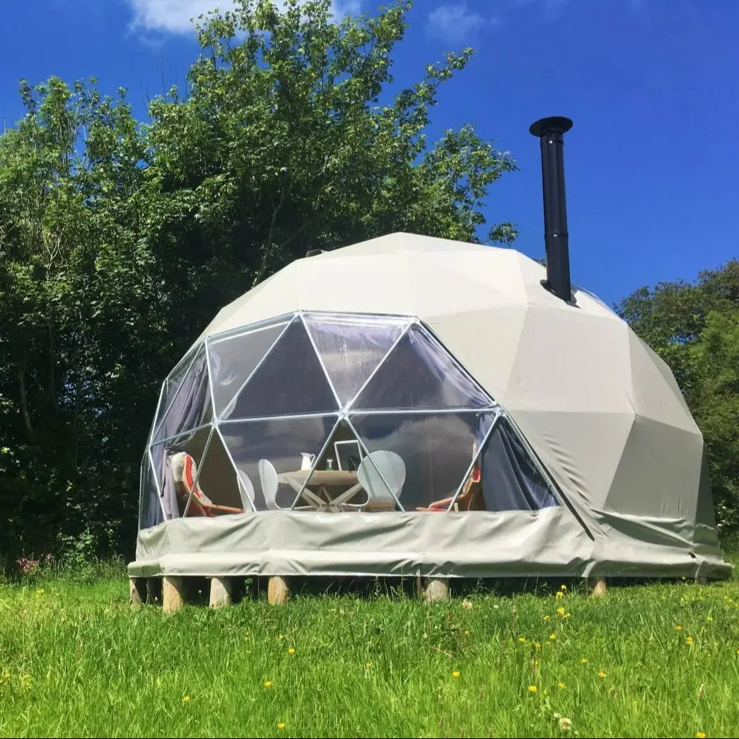 Cúpula geodésica hotel tenda esférica mansão tenda resort ao ar livre luxo acampamento cúpula transparente céu estrelado tenda transporte global