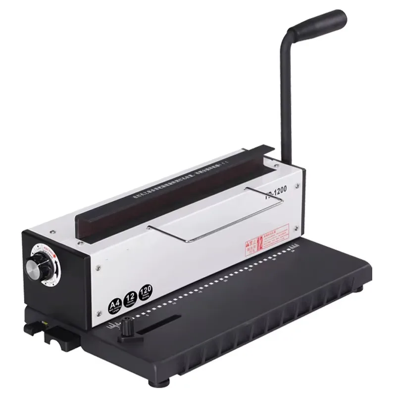 TD-1200 Manual Office School 3:1 Wire Binding Machine Double-Wire Binder with 34 Holes