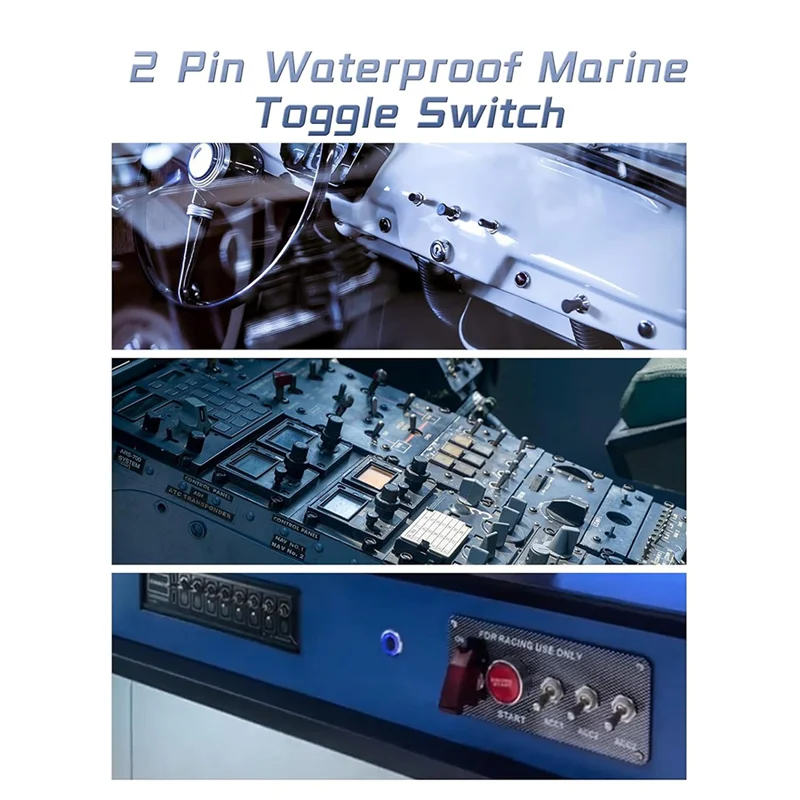 

ABNF! Сверхмощный тумблер 12 В, 2 шт., 2-контактный водонепроницаемый SPST морской переключатель с монтажной панелью 30 А для морской электрооборудования