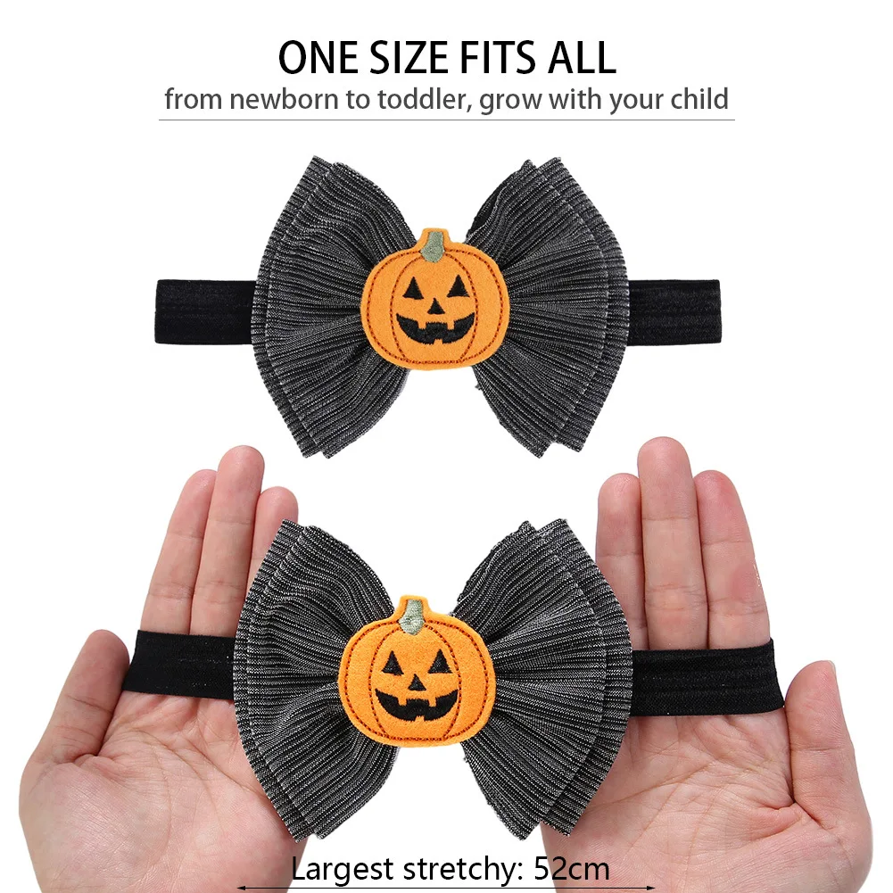 0-1Y Halloween Newborn Bowknot Headband Socks Set Baby Bow Pumpkin Headdress Orange All Saints\' Accessories Set for Baby Girls