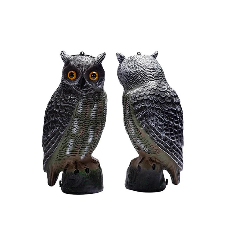 Animal Fake Bird Repelling Mouse Flying Bird Bait Simulation Owl Shaking Head Decoration