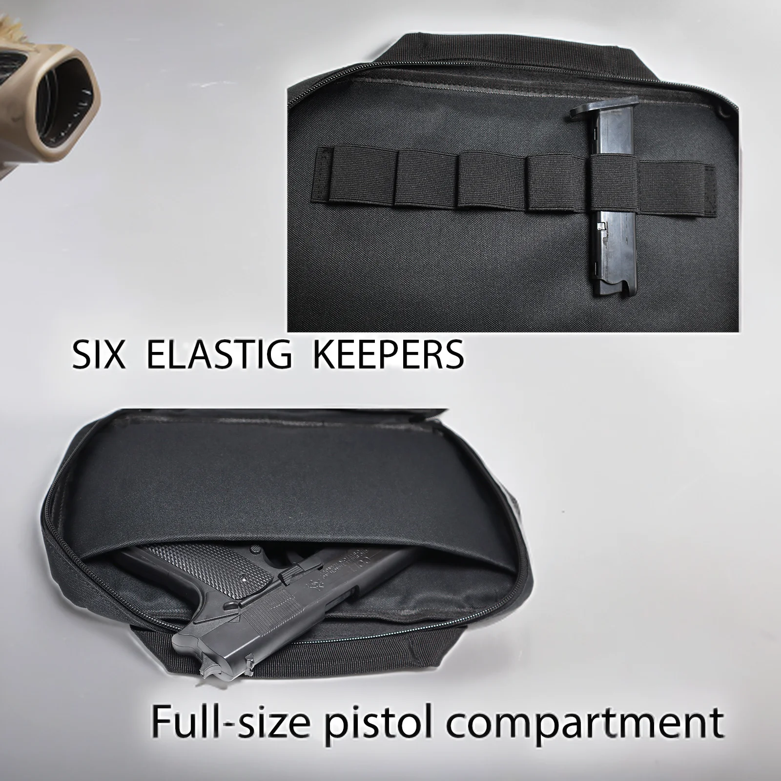 Tactical Pistol Handgun Case Bag Soft Gun Carrying Storage Bag Pistol Shooting Range Bag Handgun Bag for Full-Size Handguns