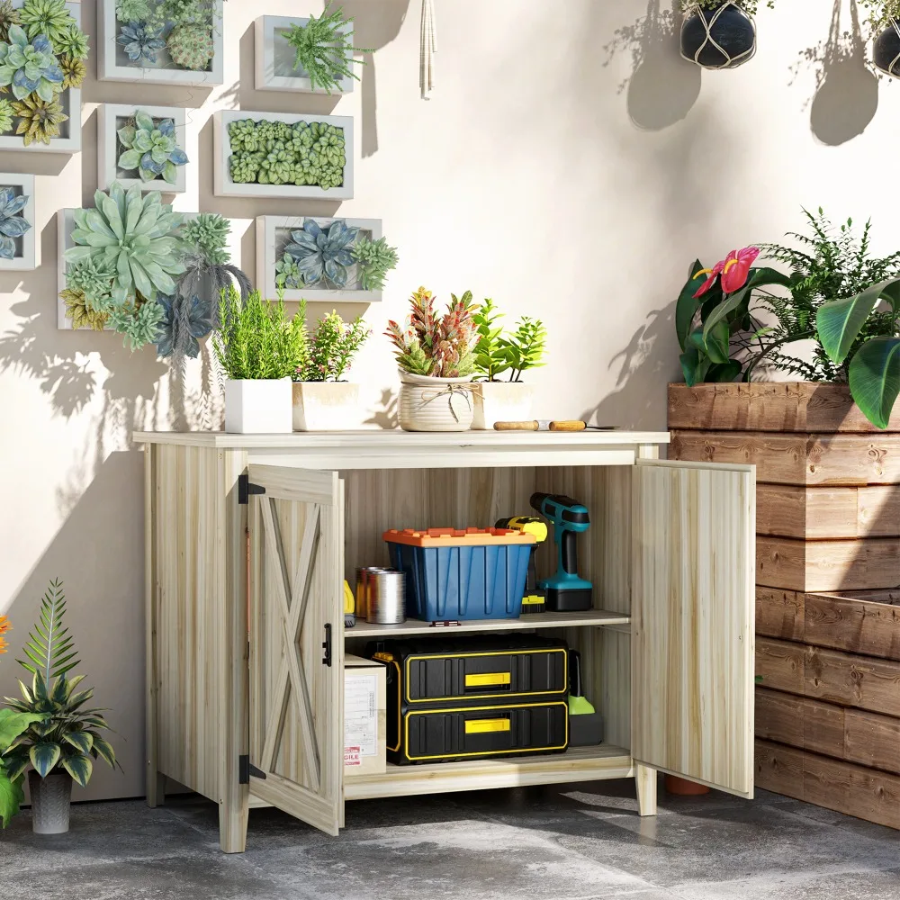 

Outdoor Storage Cabinet Potting Shed with Shelf
