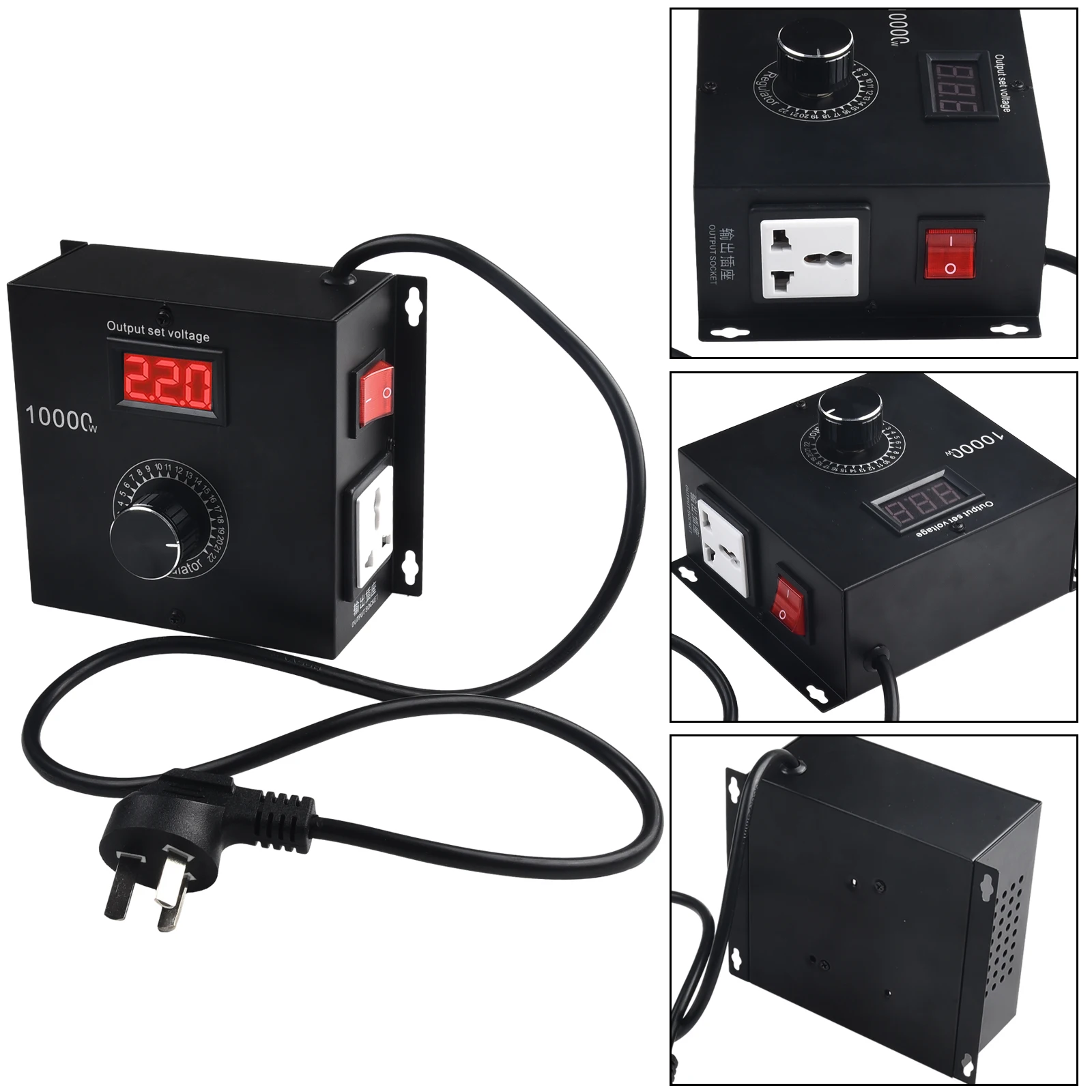 

High Power 10000W SCR Voltage Regulator with Stepless Voltage Adjustment and Delay Protection for Motor Fan and Temperature