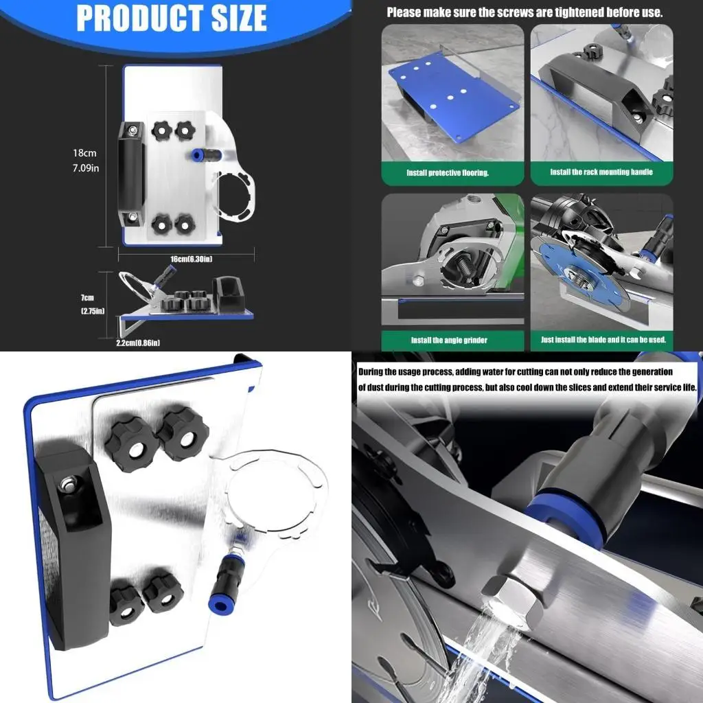 

652F Precisions Tile Edges Cutter Stainless Steel Guide Rails for 100 Type Grinders 45 Degree Tile Chamfering Tool