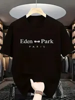 Summer Men Fashionable Casual Loose Breathable Quick Dry Sportswear Tops Eden Park Paris Print Round Neck Short Sleeved T-shirt