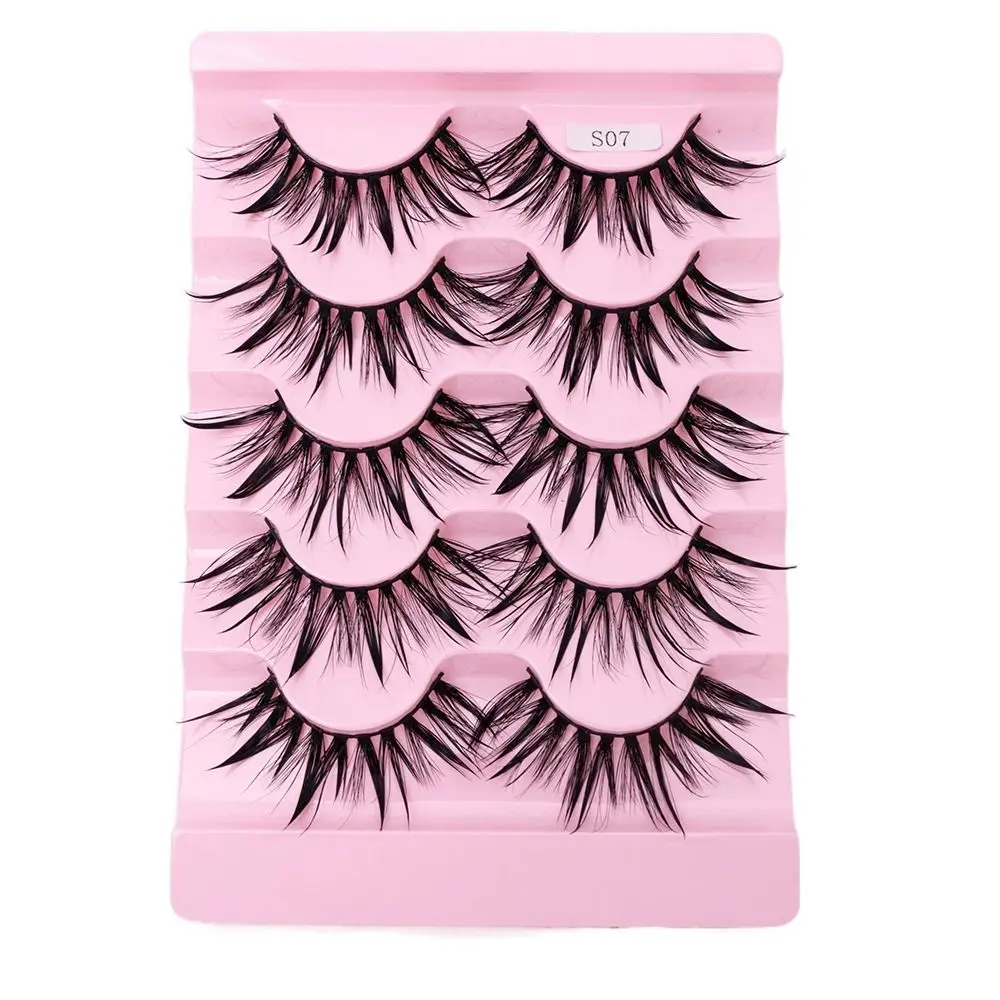 

Reusable Thick Long Extension Soft Band Wispy Fluffy False Eyelashes 3D Faux Mink Eyelashes Thai Wet Eyelashes