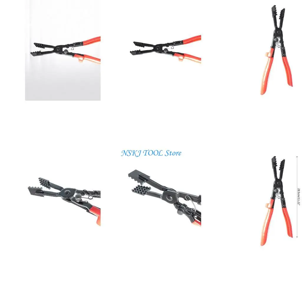 

L8RC Hose Clamp Plier Metal Textured Short Handle Extended Hose Clamp Car Repair