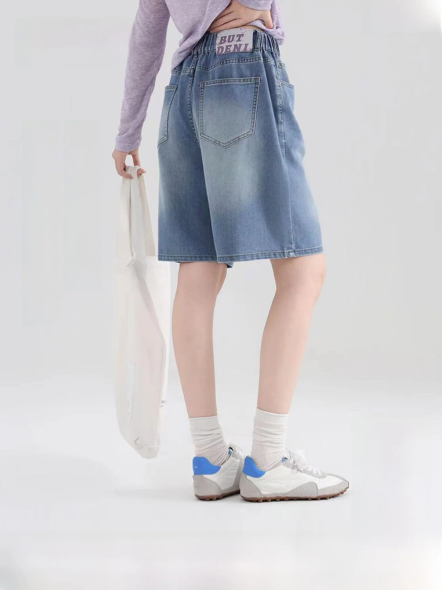 shorts-en-jean-legers-pour-filles-coupe-droite-decontractee-taille-elastique-melange-de-coton-mode-ete-college