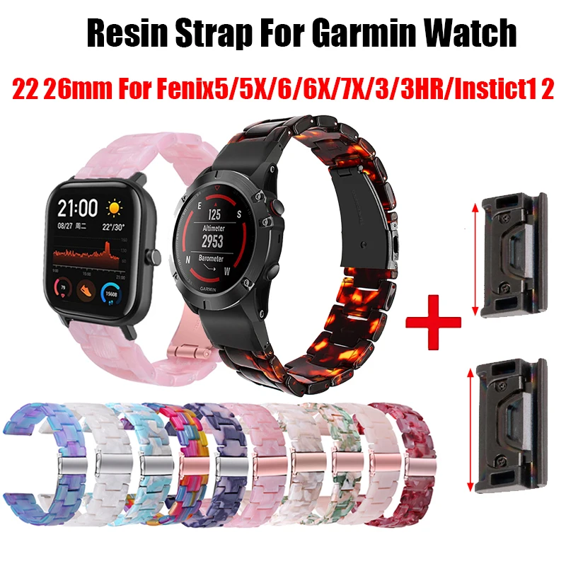 22 26mm Resin Strap For Garmin Fenix5 6 7 Instinct1 2 Quick Fit Wristband Fenix5X 6X 7X 3/3 HR/D2/Descent MK1 Tactix Sport Band