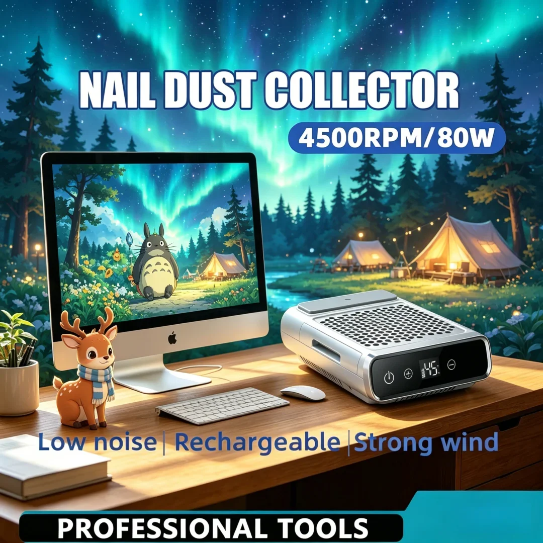 Majestic Nail Dust Vacuum Collector Luxury Nail Dust Extractor With Washable Filter Manicure Gear Variable Speed