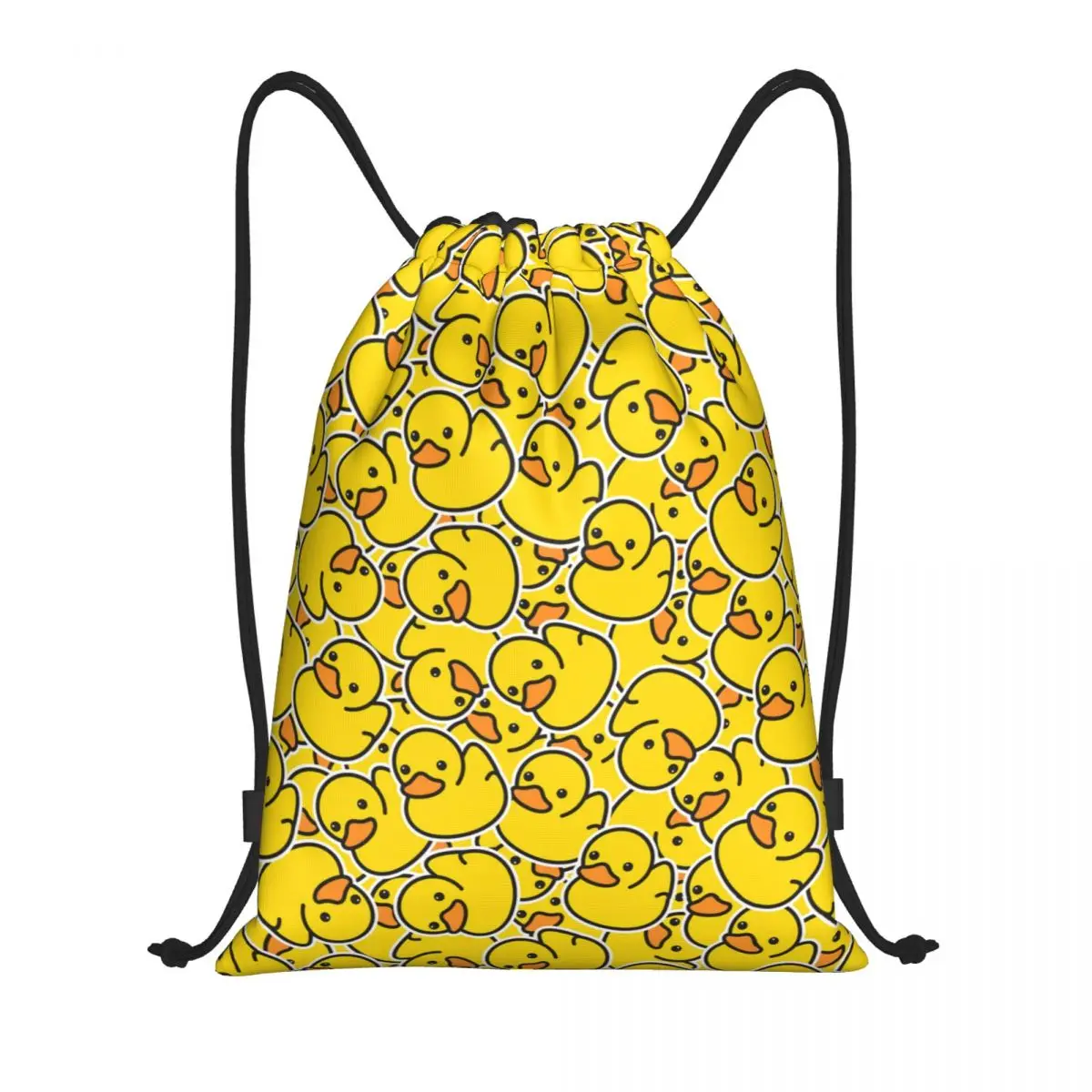 Custom Yellow Classic Rubber Duck Drawstring Bags Women Men Lightweight Sports Gym Storage Backpack