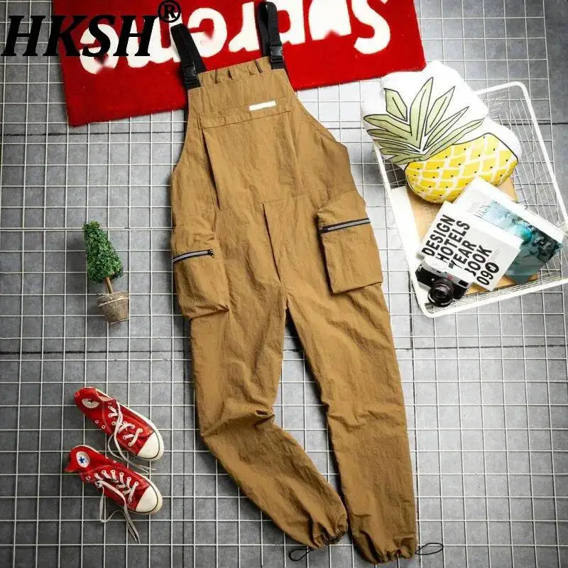 

HKSH Spring New Men's Tide Ins Japanese Retro Safari Style Overalls Women Trendy Functional Multi-pocket Casual Jumpsuit HK22189