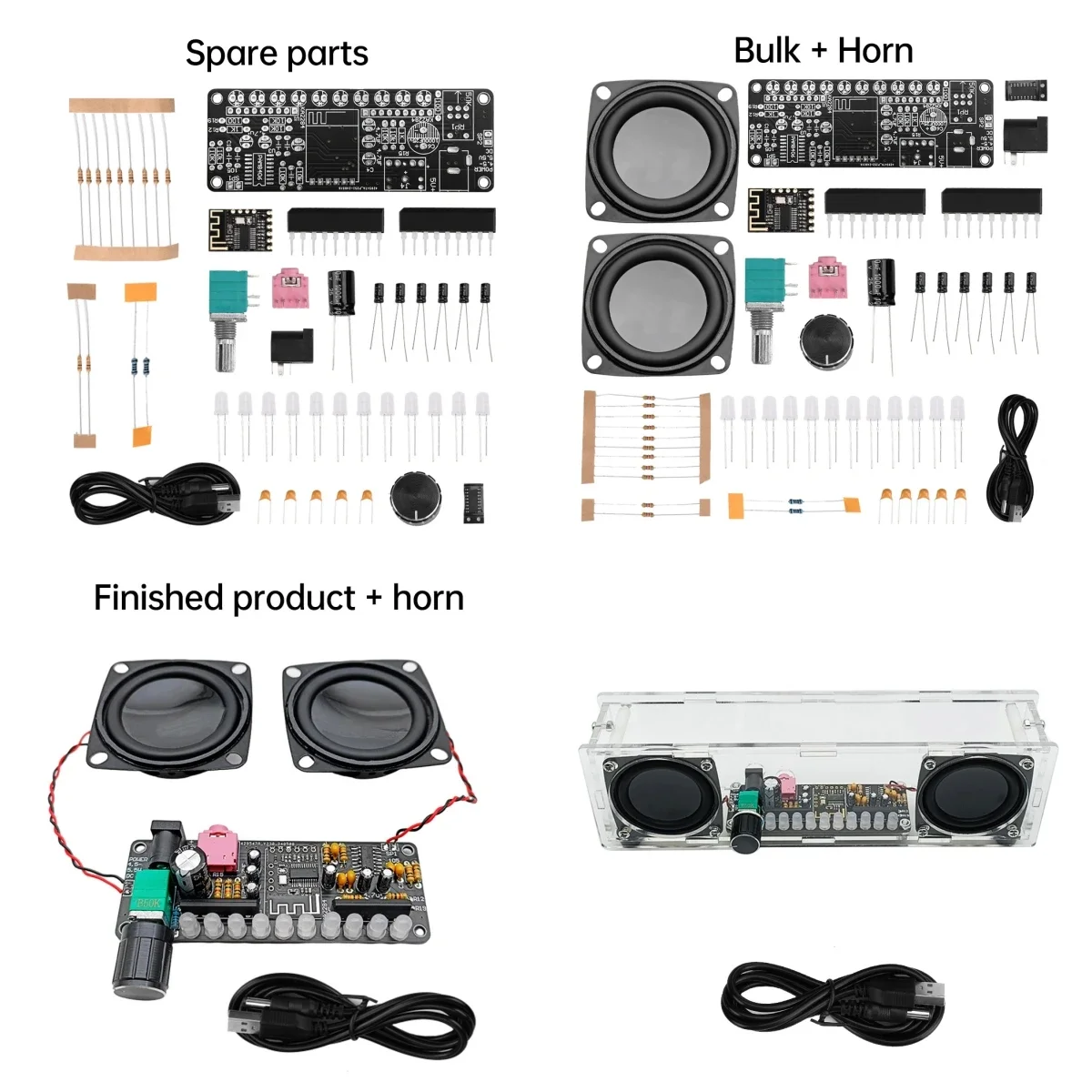 

PAM8406 Bluetooth DIY speaker kit, spectrum, USB electronic amplifier, dual channel stereo, with Bluetooth level indicator light