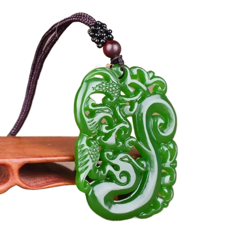 Green Dragon and Phoenix Chengxiang Pendant, Xinkeng Dragon and Phoenix Matching