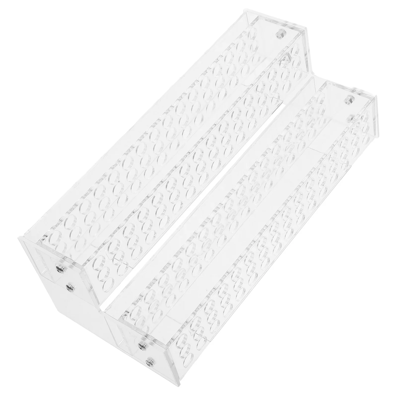 

1pc Double Layer Pen Holder Clear Acrylic Pencil Organizer 48 Slots Desk Storage Display Rack For Office Home School