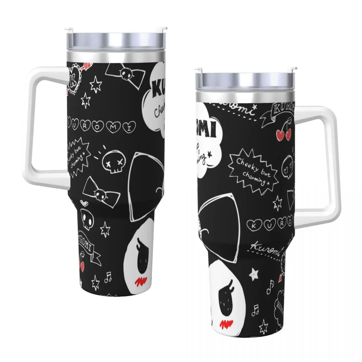 Kuromi Tumbler Cold Drink Water Bottle Heat Preservation Stainless Steel Thermal Cups Graphic Travel Car Mugs