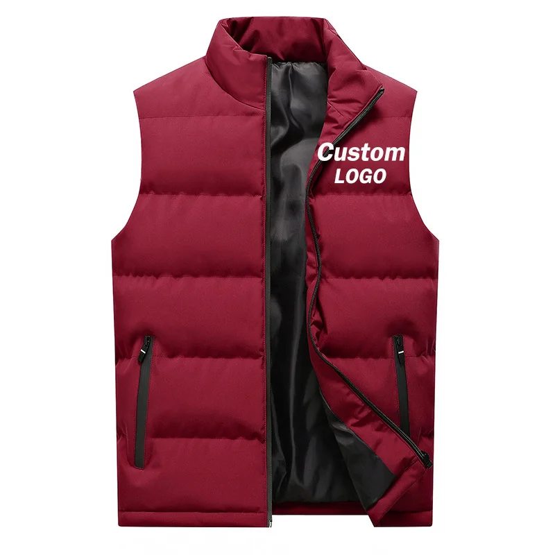 

Spring Autumn Men's Warm Sleeveless Jacket Vest Jacket Fashion Male Casual Zipper Sleeveless Hoodless Jacket Short Coat