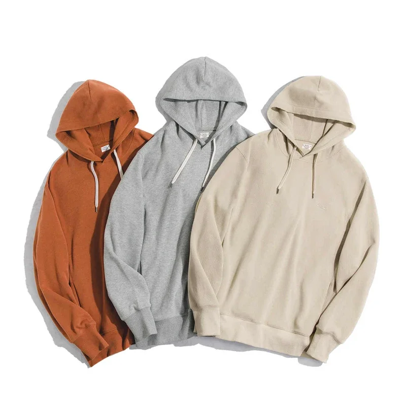 

American Retro Gray Hooded Sweatshirt Vintage AMEKAJI Sports Hoodie Jacket Men's Spring