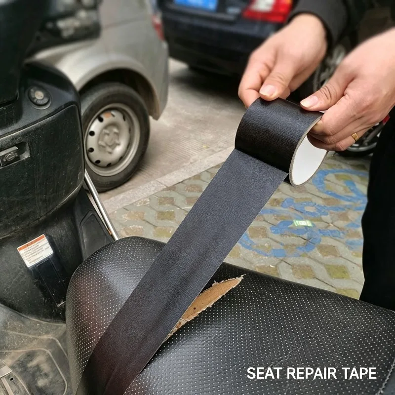 Leather Repair Patch Tape Black Fabric Based Waterproof High Adhesive Patch for Electric Bike Seat Repair