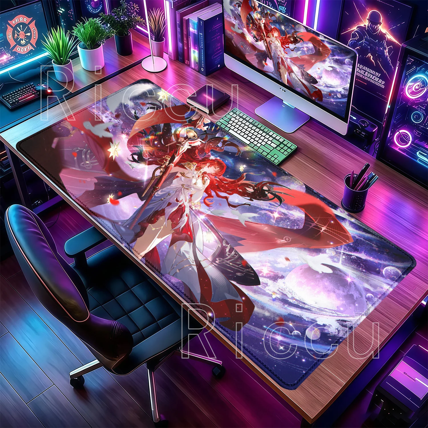Mousepad Himeko Nova Honkai Star Rail HSR Anime Girl Overlock PC Keyboard HD Printing Mouse Pad Office Non-slip Esports Desk Mat