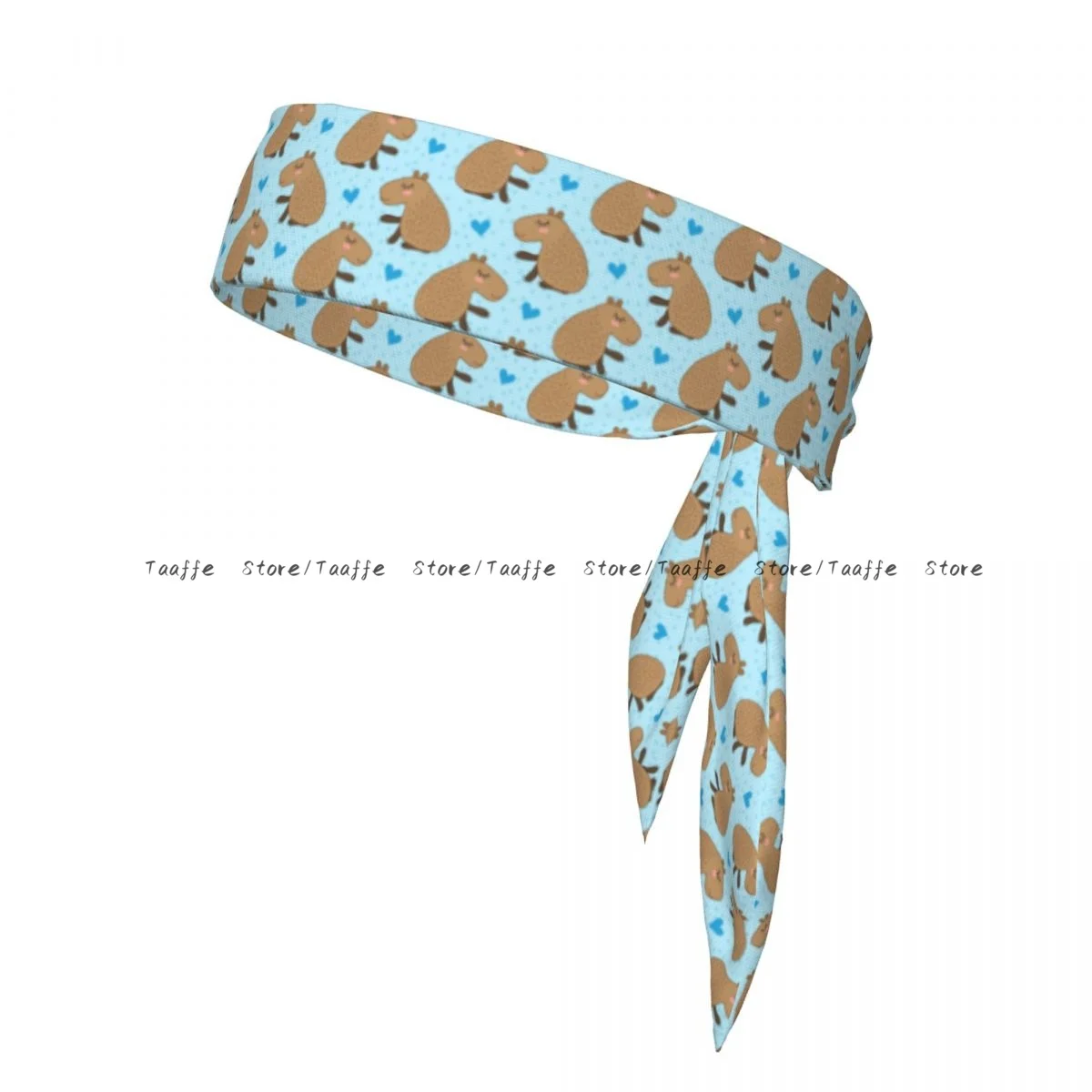 

Tie Headbands Cute Capybara Heart Sports Head Band Athletic Sweatband Bandana Sweat Wicking