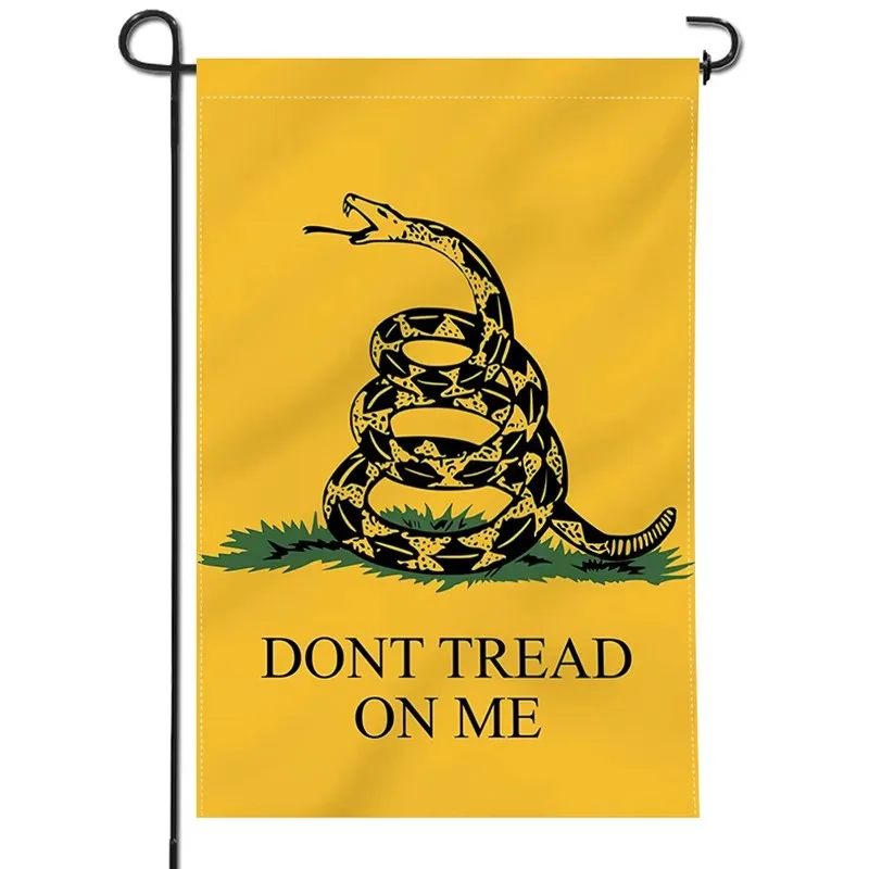 Custom Garden Flag 12 x 18 Inches Polyester DON'T TREAD ON ME Double Sided Banner Without Flagpole