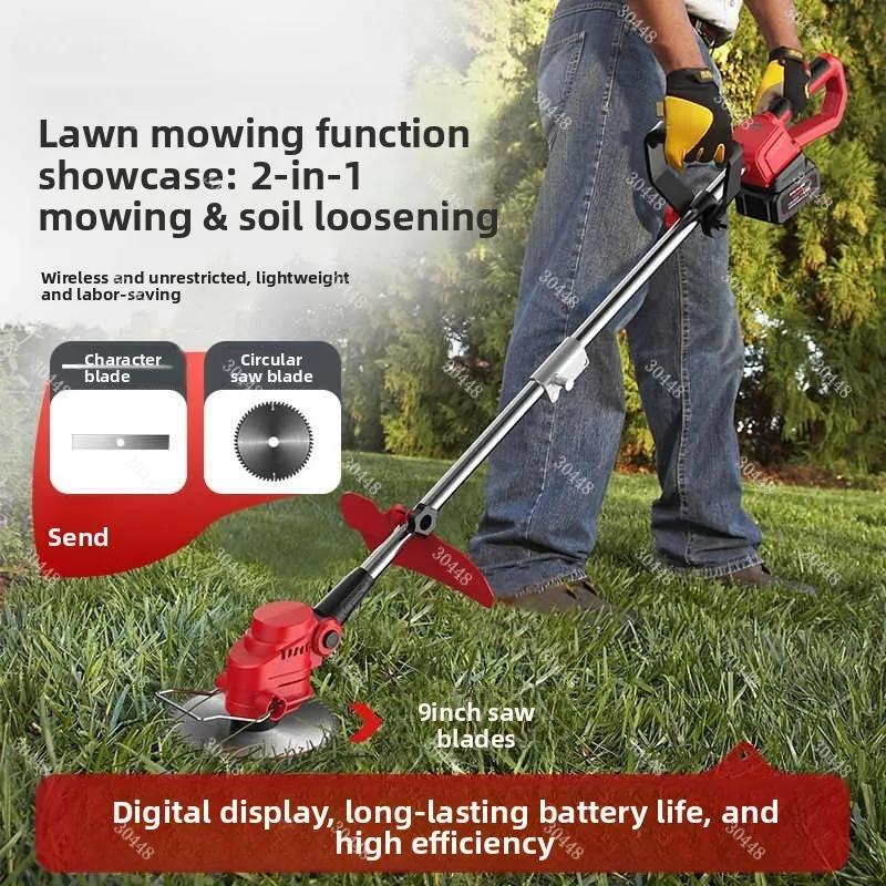 Lithium Battery Mini Tiller Small Electric Cultivator for Home Use Soil Loosening and Hard Ground Plowing Machine