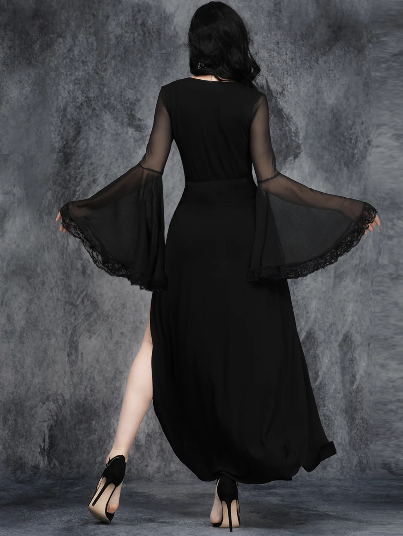 Robe longue gothique noire pou - Evening Gown avis et prix