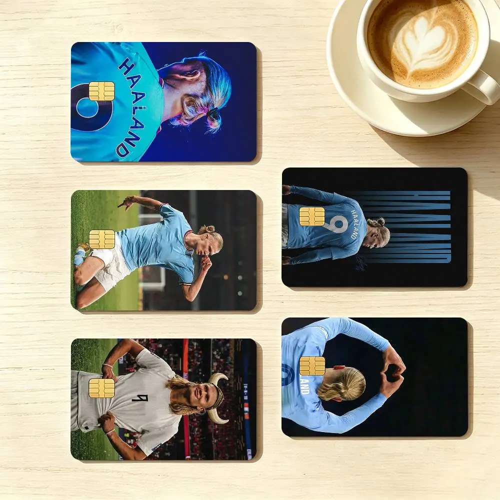 Football superstar Haaland  Credit Card HD Stickers Small Chip Waterproof Sticker Game Card Decal Gift