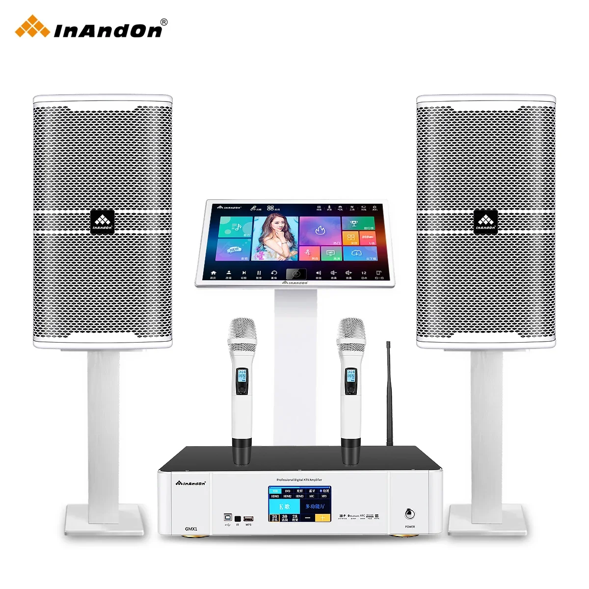 

2022 21.5" 8TB Touch Screen HDD Karaoke Machine Online Movie Smart Song-Selection KTV Karaoke Player Speaker Set