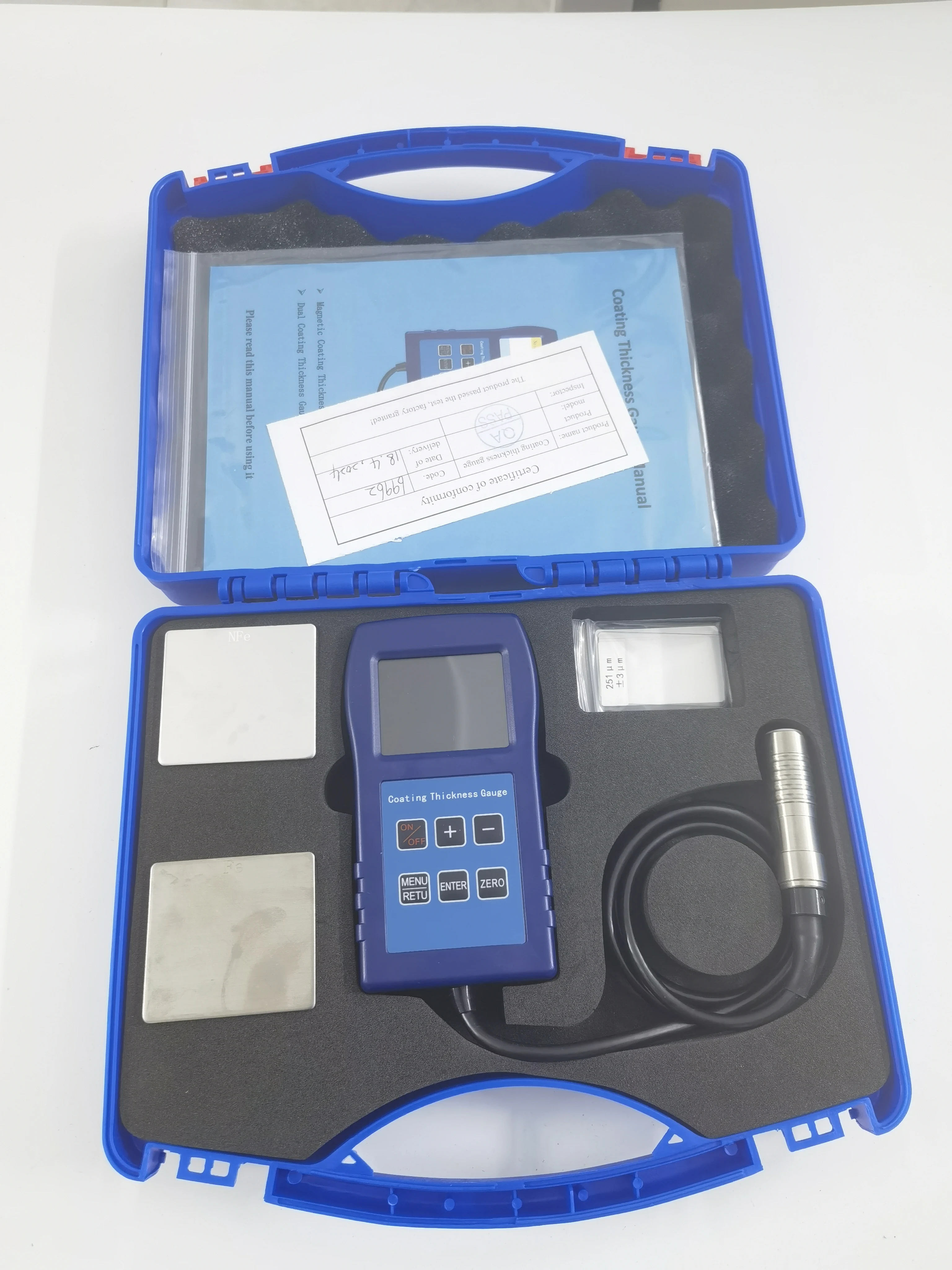 Eddy current magnetic dual purpose coating thickness gauge for Fe Material and NFe Material Measuring