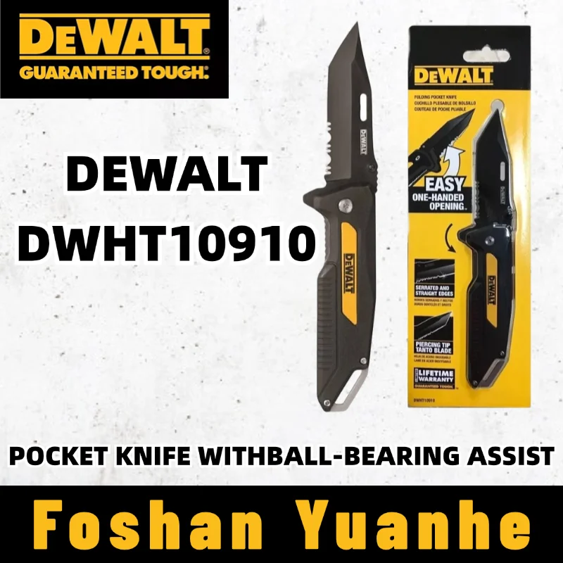 

Dewalt DWHT10910 Pocket Knife With Ball-Bearing Assist Utility Knife Folding Knife Pipe Wood Cutter Tools DEWALT Hand Tools