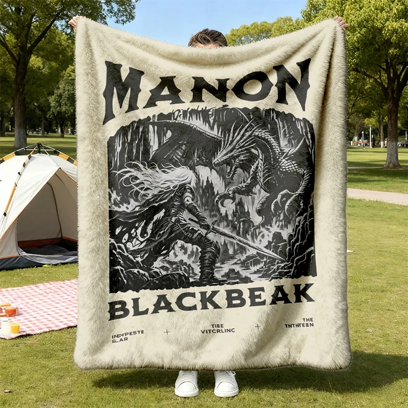 Manon Blackbeak Flannel Throw, Throne of Glass Book Cozy Blanket, Fantasy Reader Gift, Witchling, Throne of Glass Merch