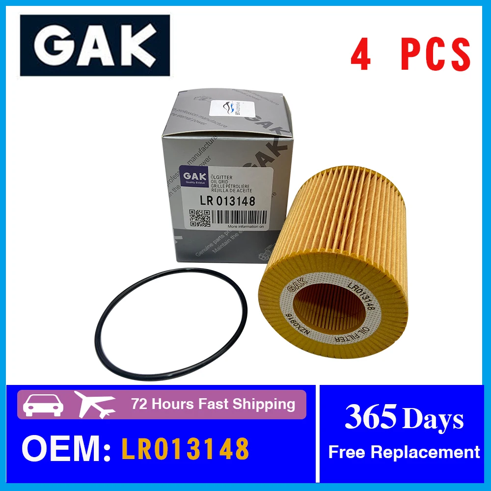 

GAK 4X Engine Oil Filter For Land Rover Discovery Range Rover Sport LR3 LR4 3.0L V6 DIESEL 1109AV LR013148 JDE8751 9X2Q-6744-AA