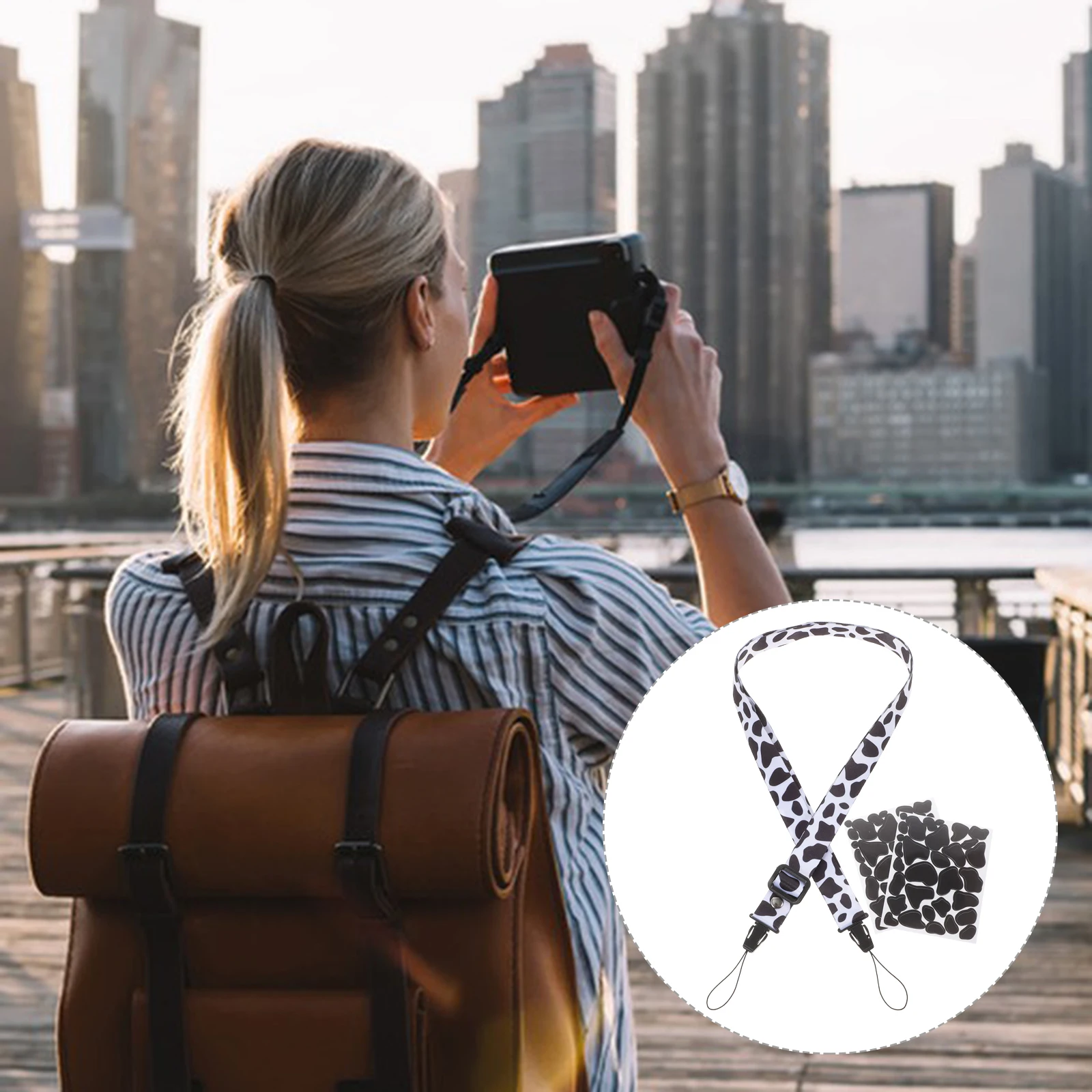 

Strap Rope Sticker Set Instant Camera Accessories Vintage Polyester Adjustable Harness Picture Straps Small Neck Wrist