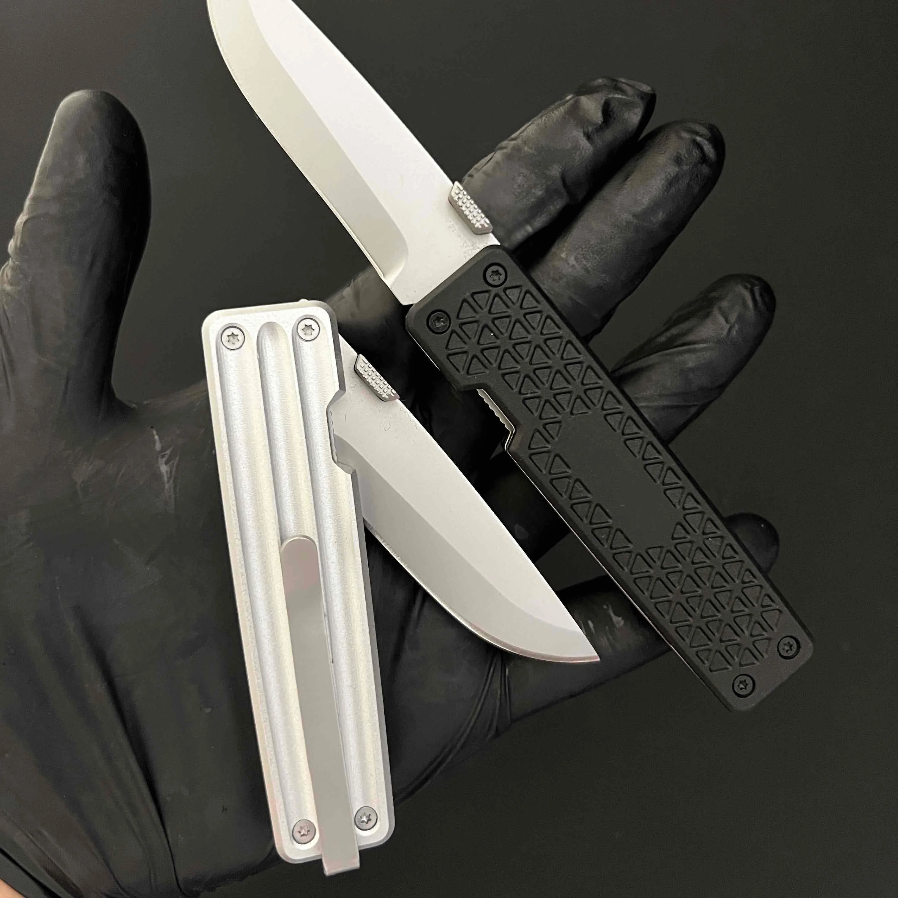 شفرة فولاذية 7CR17 مقاس 7 بوصات، مقبض ألومنيوم، سكين جيب تكتيكي قابل للطي، سكين صغير EDC للتخييم في الهواء الطلق، سكين أدوات #4