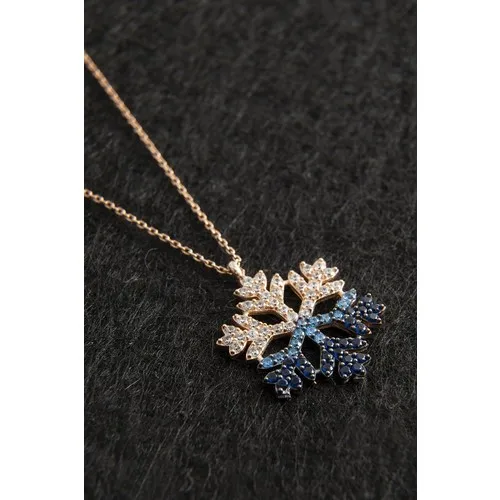 Elika copo de nieve plata colgante collar de plata de ley 925 de moda elegante llamativo exquisito