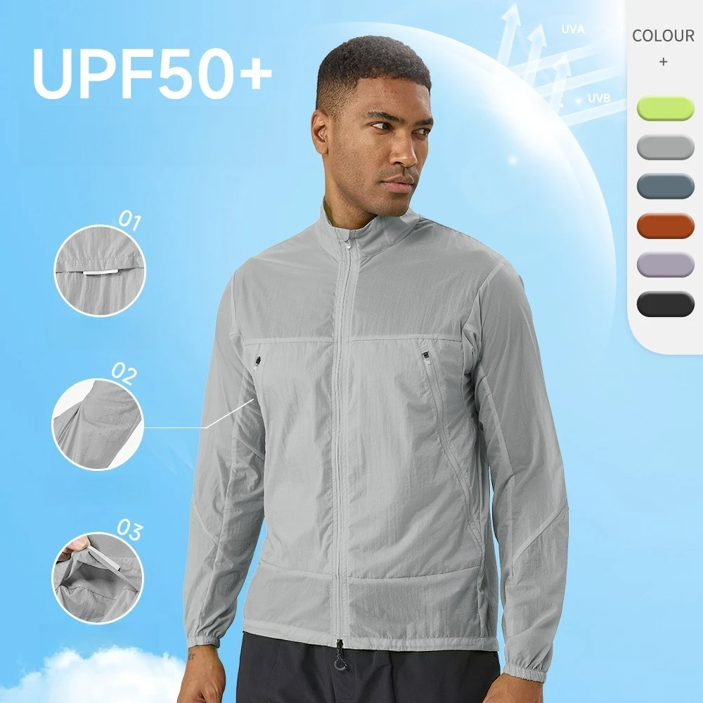 Men's Outdoor Light Breathable Lightweight Sun Protection Clothing Summer Anti-ultraviolet Sports Sun Protection Jacket
